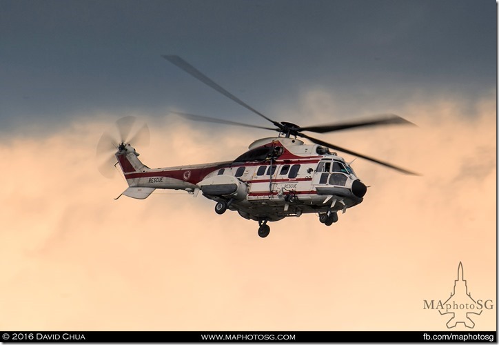 AS332 Super Puma Rescue 10 activated for an emergency onboard a ship late afternoon 9 Aug 2014