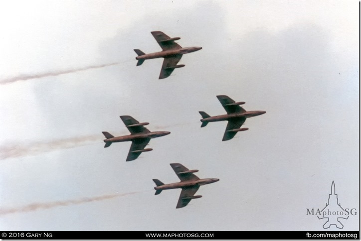 Black Knights in a standard box formation, SAF Display, West Coast Park, July 1983