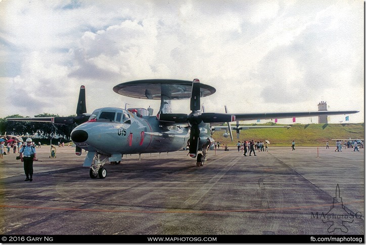 Northrop Grumman E-2C Hawkeye on static display, RSAF Open House, Paya Lebar Airbase, June 1987