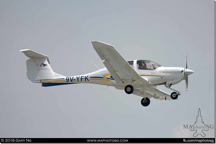 A Youth Flying Club Diamond DA40 simulating an intruder