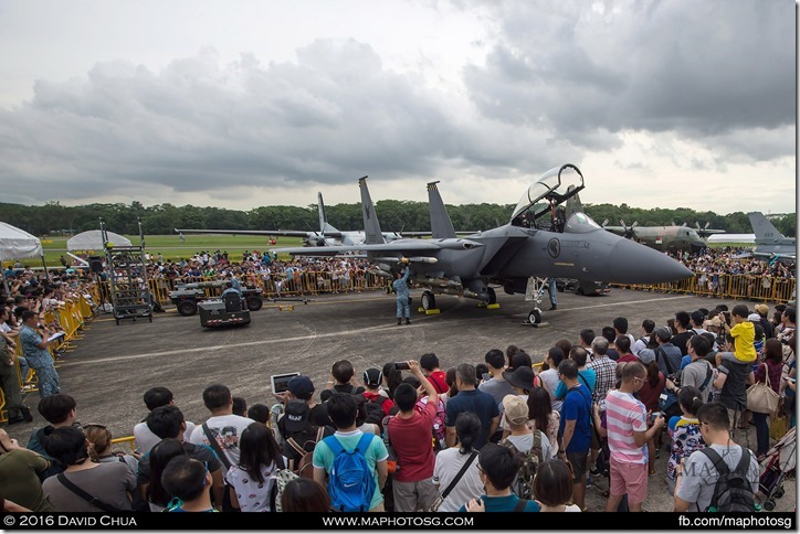 Crowd fascinated by the F-15SG arming demonstrations