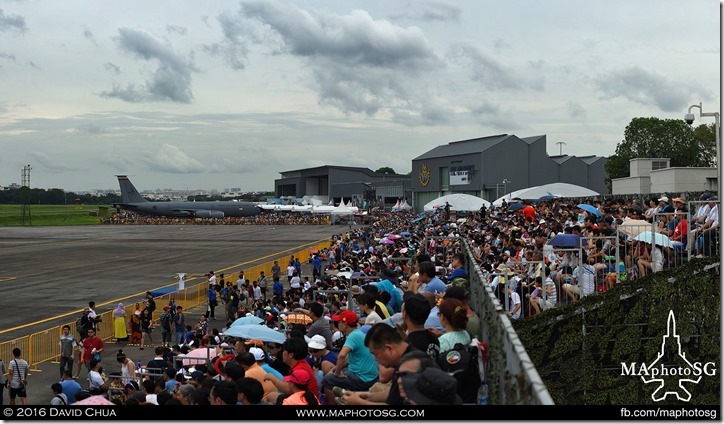 Spectators on Grandstand waiting for the Operational Capabilities Demonstration