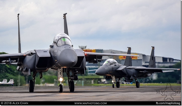 2 F-15SGs Scramble for takeoff