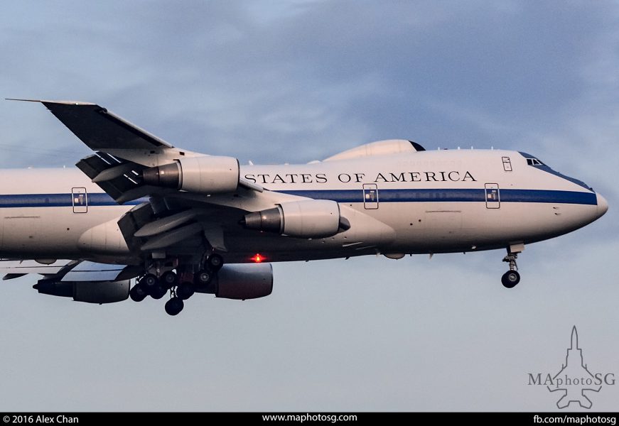 United State E-4B in Singapore.