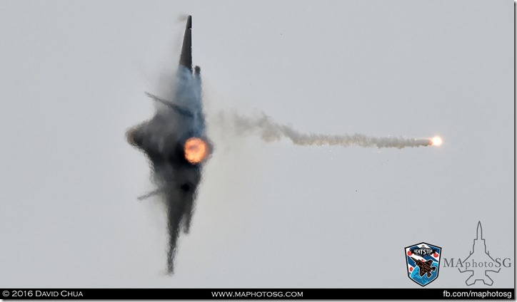 F-35A dispensing flares during egress