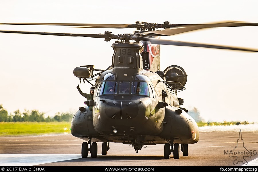 CH-47D Chinook approaches for State Flag pick up