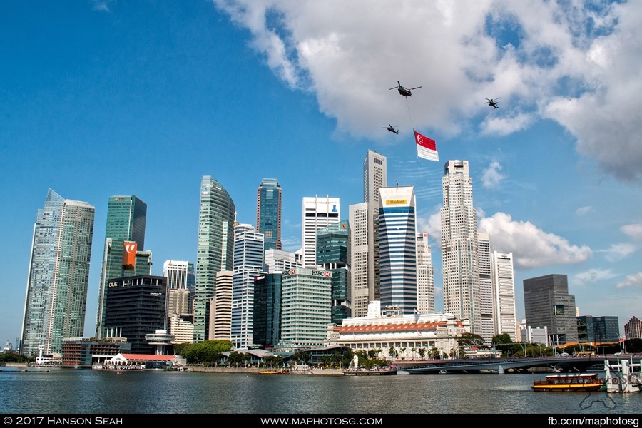 RSAF State Flag Flypast at Marina Bay during NDP 2017