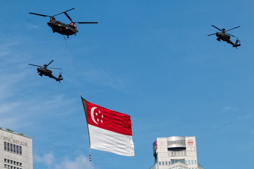 NDP State Flag Flypass Marina Bay