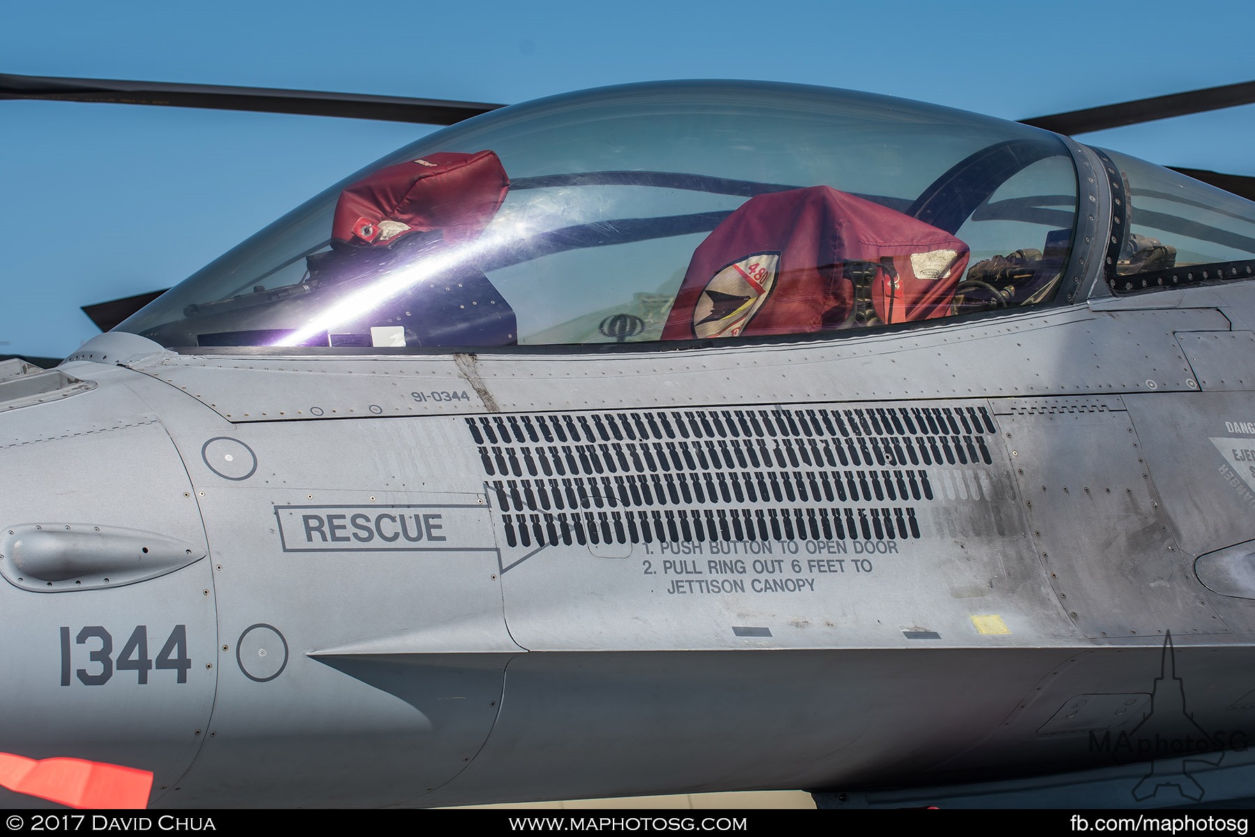 16. Mission markings below the cockpit of the USAF F-16C Block 50 on Static Display.