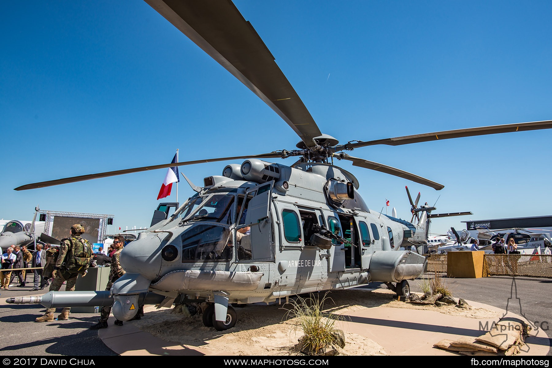 21. French Air Force H225M Caracal Medium Lift Helicopter with air to air refuelling probe.