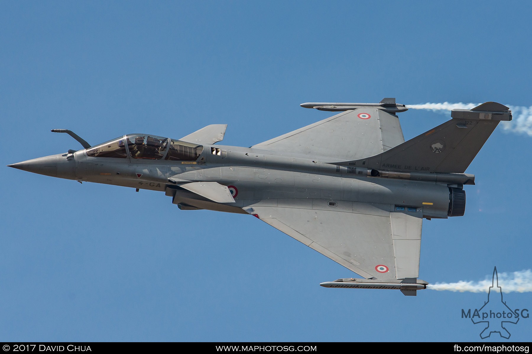 12. A display that consistently entertains the crowd is the French Air Force Rafale Solo Display. This demo was flown by CPT Jean-Guillaume Martinez “Marty” in a Dassault Aviation Rafale C.