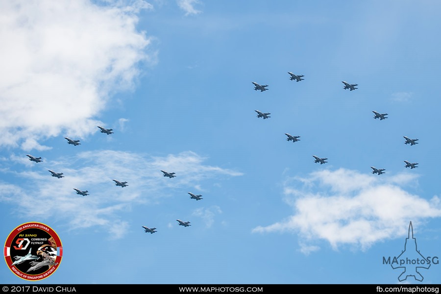 “50” Formation with “5” formed by TNI-AU and “0” by RSAF