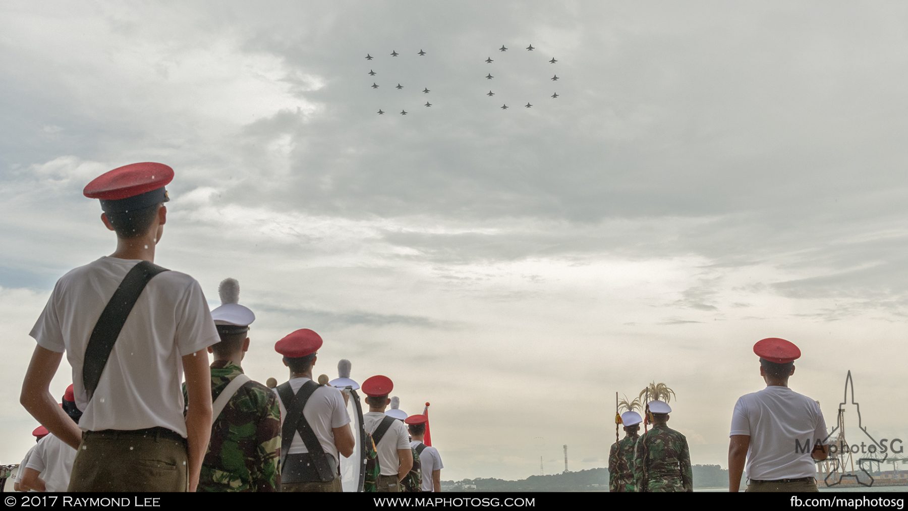 RISING50 Media Preview: Combined military band performance from Singapore and Indonesia.