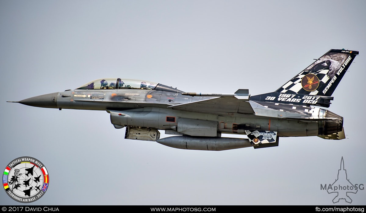 15. Special Appearance 1 - Belgian Air Force F-16B MLU (FB-24) with 30 Years of Operation Conversion Unit tailflash.