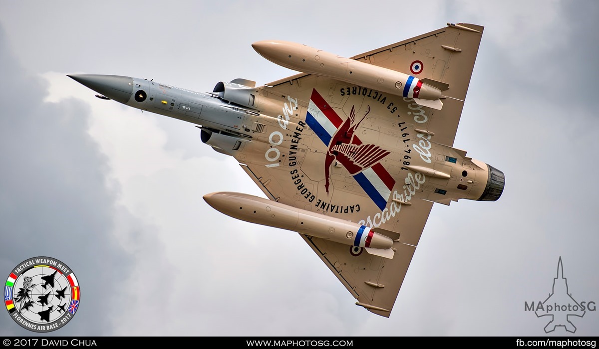 19. French Air Force Mirage 2000-5F (2-EJ) from EC 1/2 “Storks” with special livery in honor of Capt George Gutnemer which flew with the squadron in 1917.