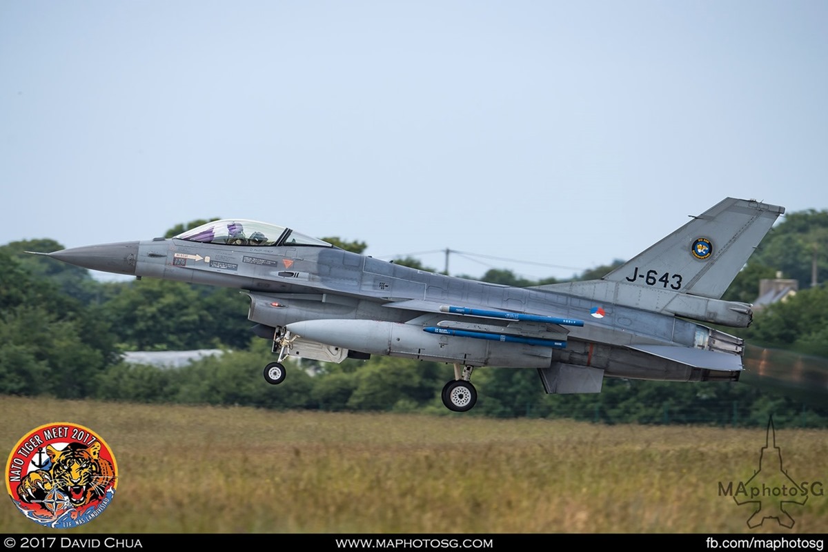 Royal Netherlands Air Force 313 Squadron F-16A MLU Fighting Falcon (J-643)
