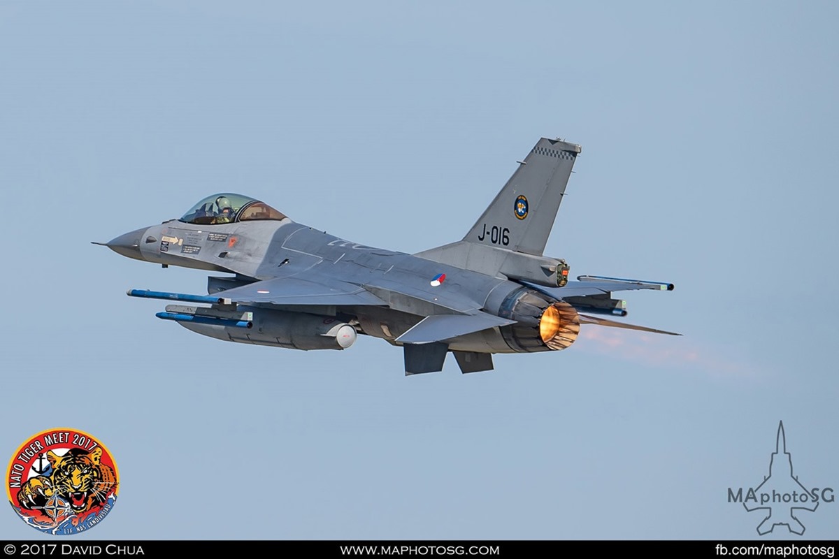 Royal Netherlands Air Force 313 Squadron F-16A MLU Fighting Falcon (J-016)