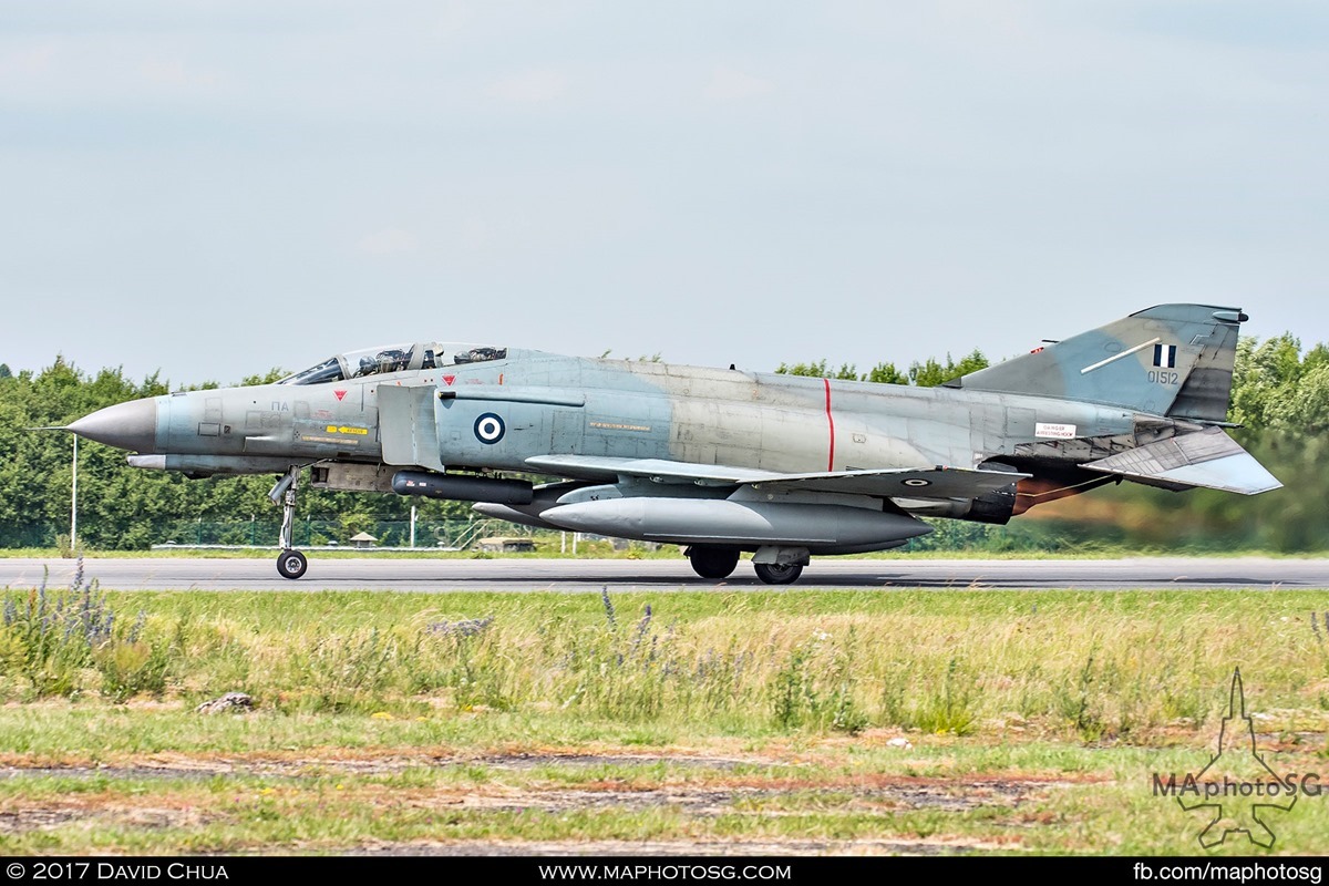 F-4E Phantom II (01512) hurtles down the runway with full afterburners