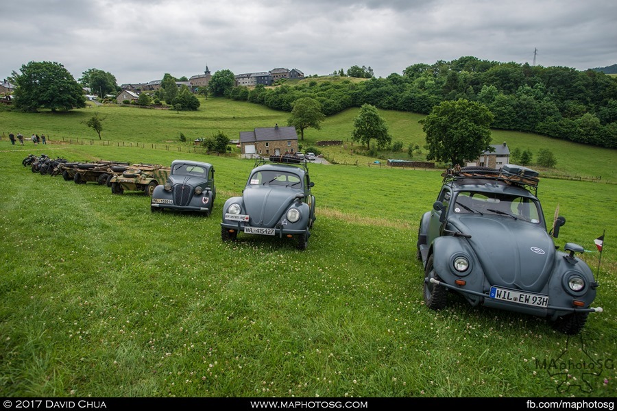 Family of Volkswagens. Beetles, Schwimmwagen and Kubelwagens