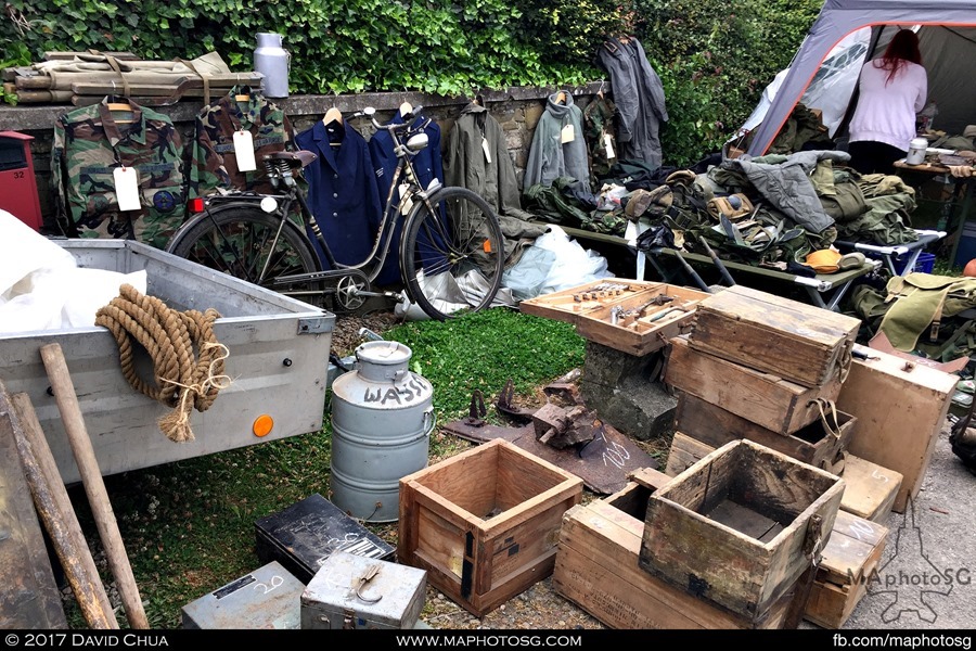 Ammunition boxes, uniforms and even a water canister all for sale