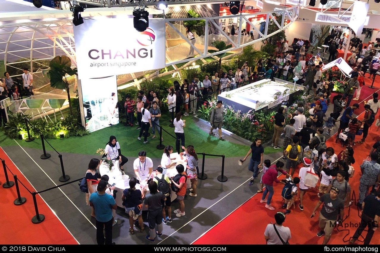 Visitors preview Jewel Changi Airport's bouncing net attraction and cutaway model of the Jewel.