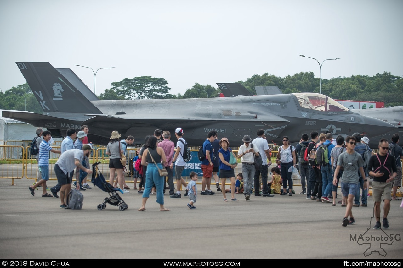 One of the crowd favourites is the pair Lockheed Martin F-35B Lightning IIs specially flown in for the Singapore Airshow 2018