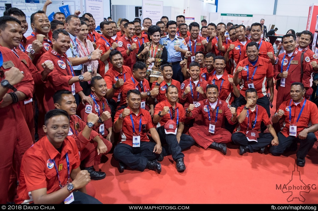 Indonesian Commander-In-Chief,  Air Chief Marshal Hadi Tjahjanto visits the Jupiters Aerobatic Team in the exhibition hall