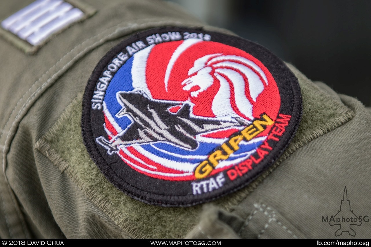 Singapore Airshow 2018 patch design of the RTAF Gripen Display Team