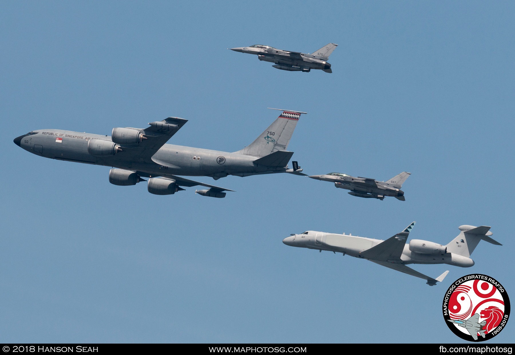 KC-135R Formation with 2 F-16s and G550