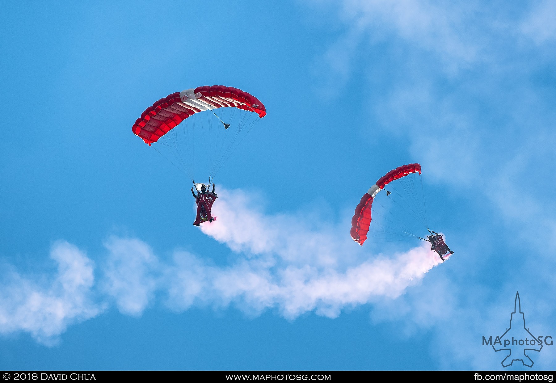 09. Two Red Lions with parachutes deployed comes in to land at the Floating Platform.