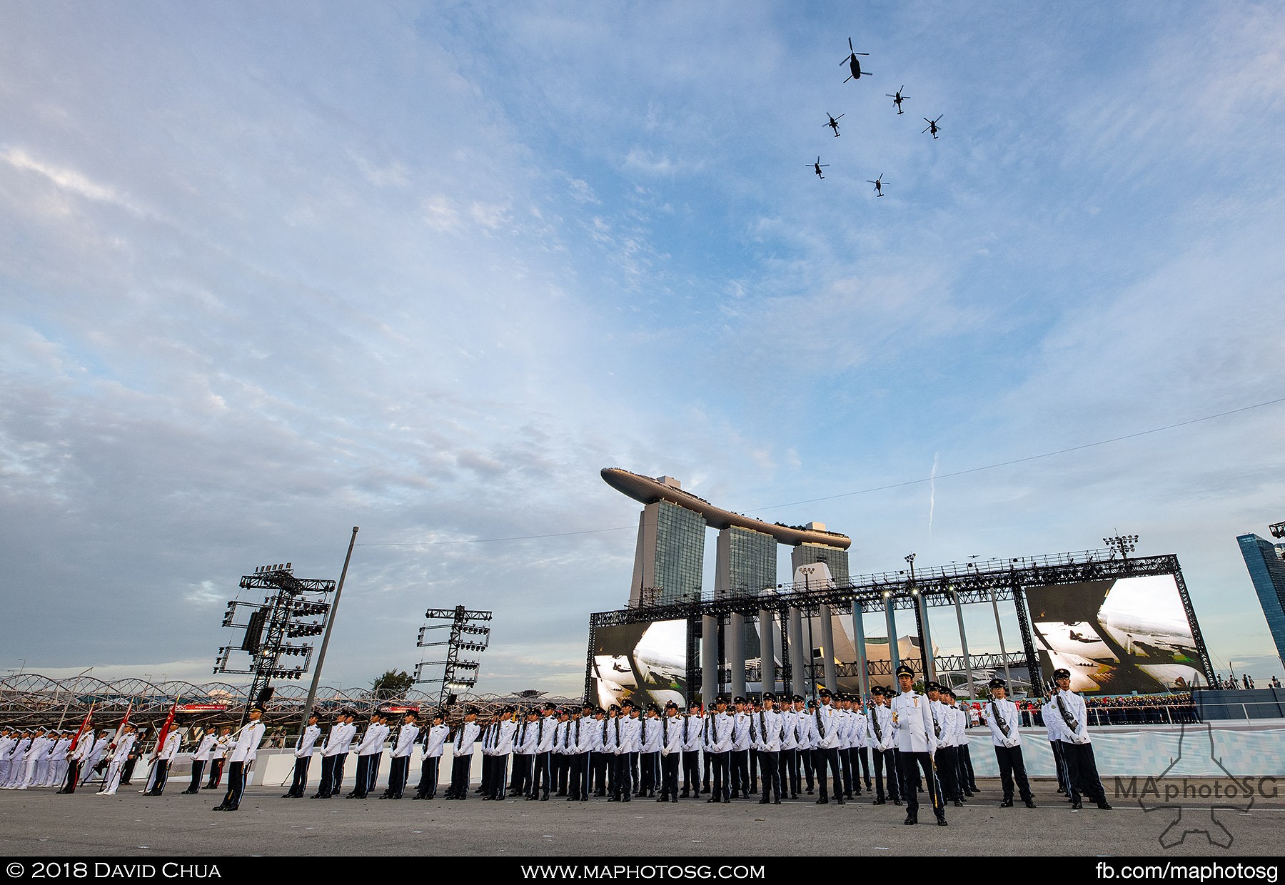 24. RSAF Helicopter Formation fly past the parade to begin the aerial display segment.