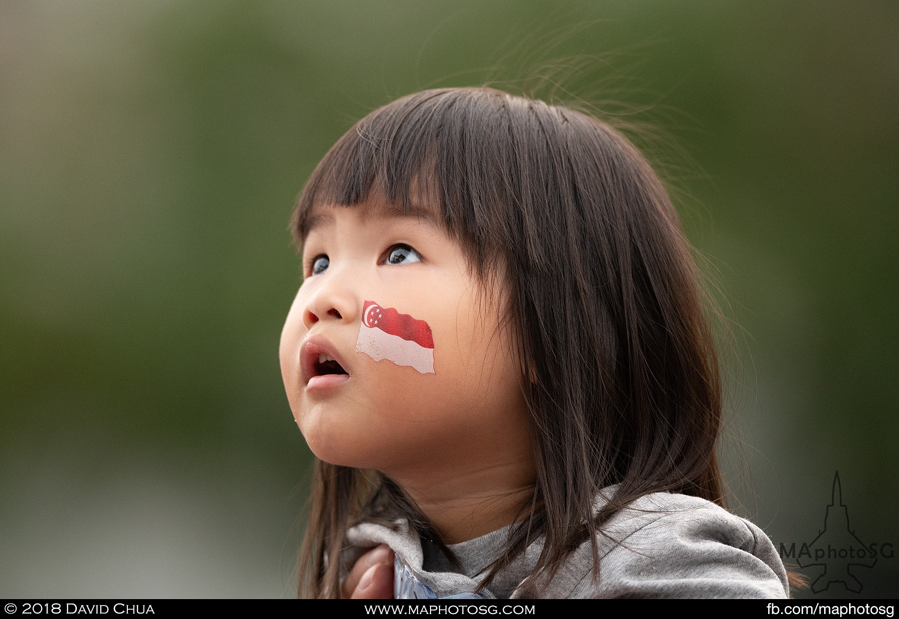 29. A young girl mesmerised by the RSAF aerial display.