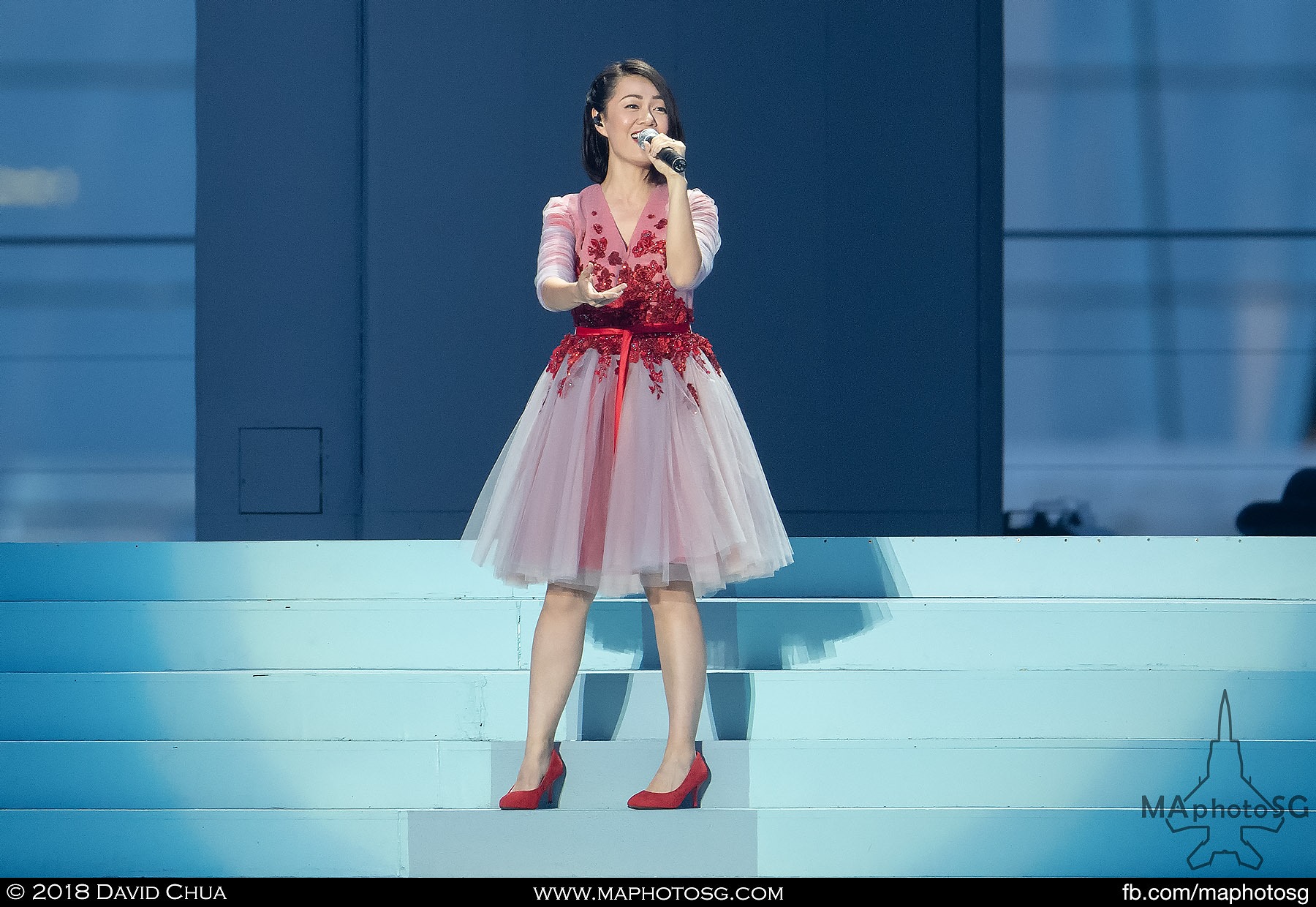 36. Joanna Dong kicks off the show segment of NDP2018.