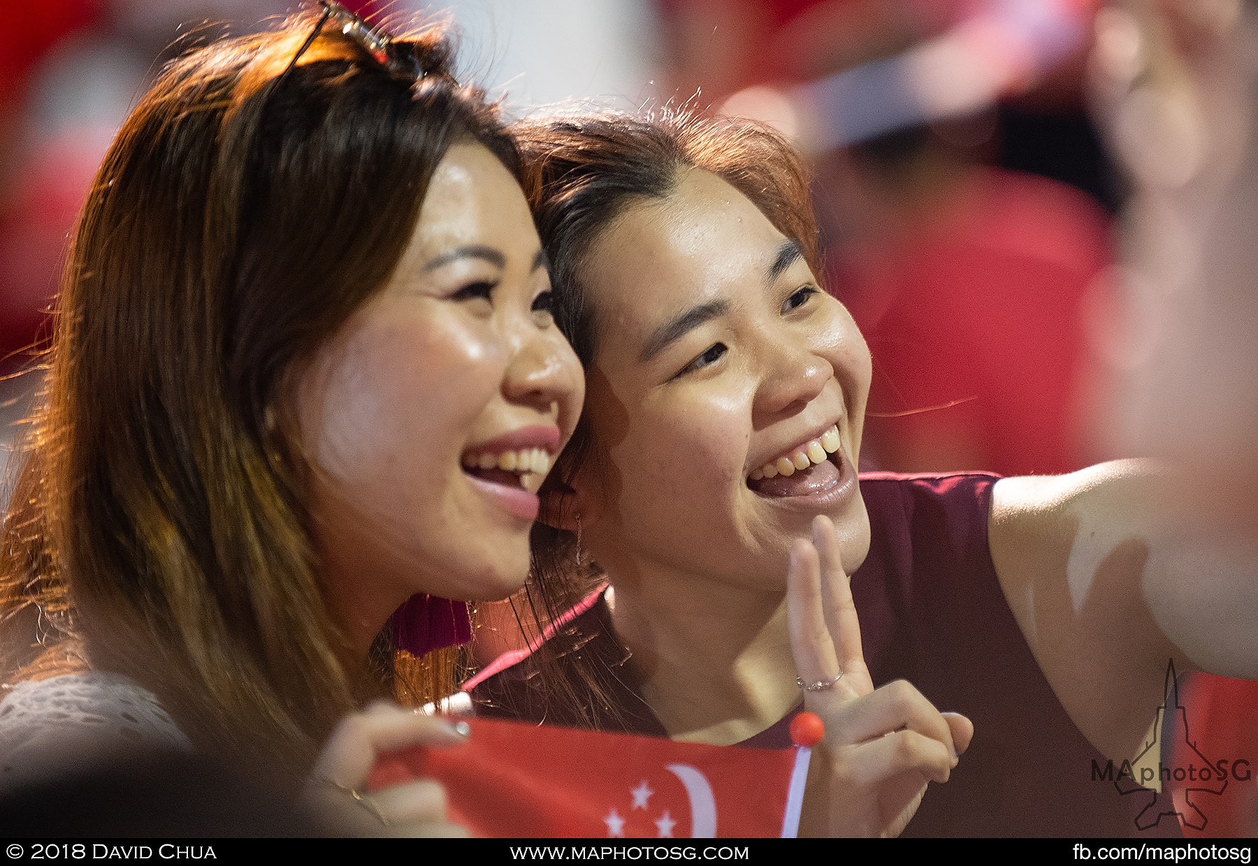 40. Selfie moments galore as the first fireworks starts bursting.