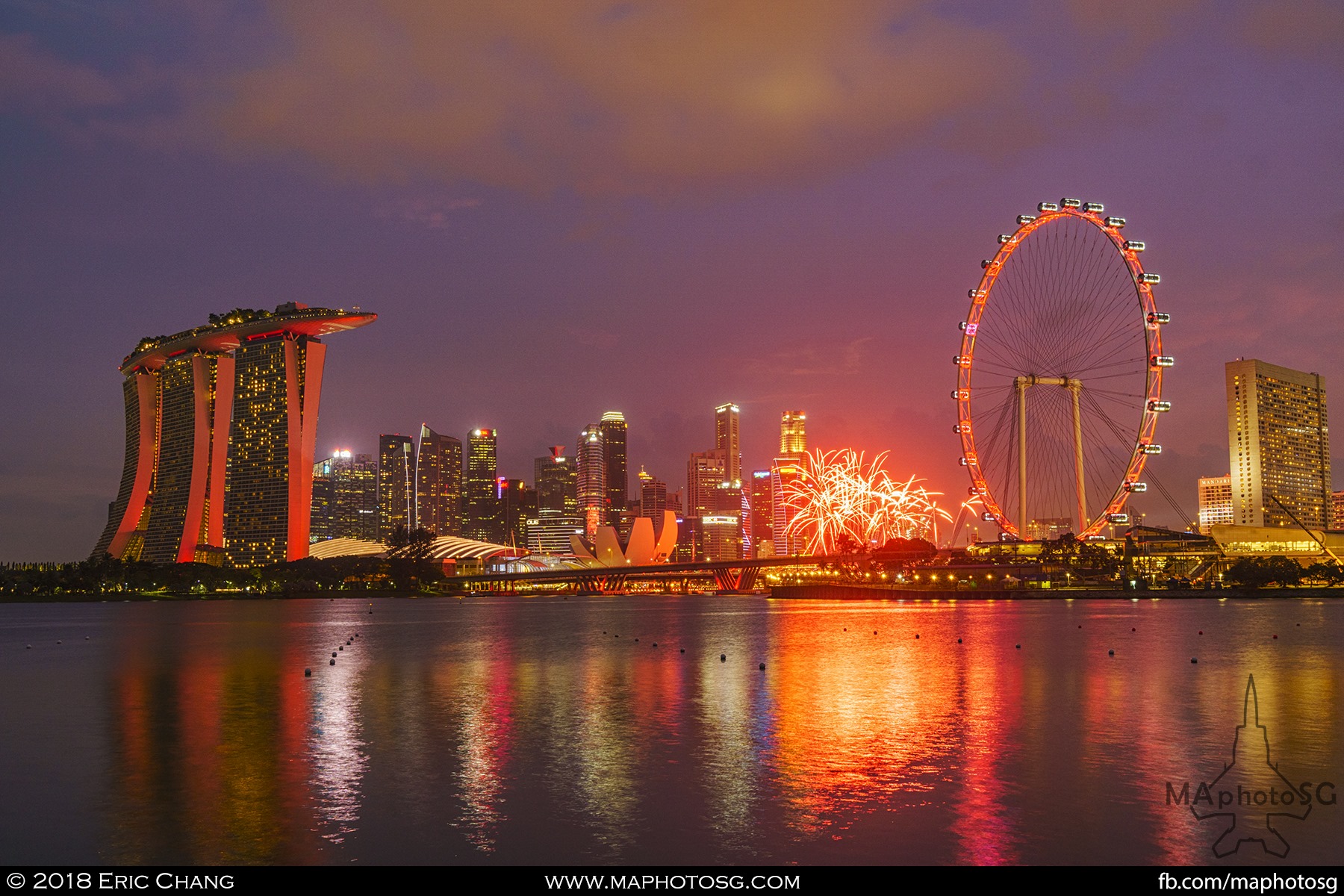 43. Fireworks as viewed from Gardens by the Bay East.