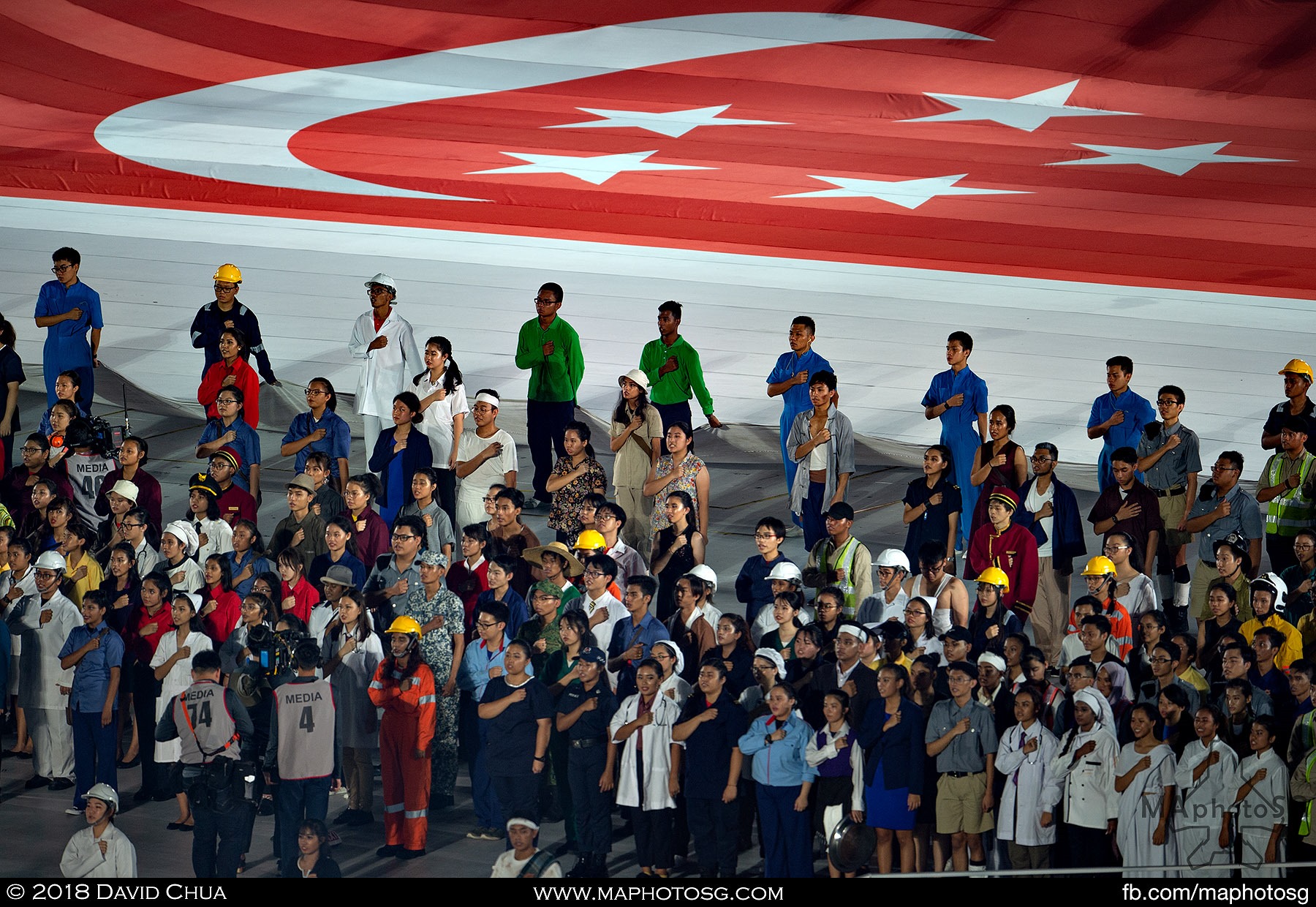 44. The Grand Finale featured a symbolic moment of unity and a call to action as everyone present recites the Pledge and sing the National Anthem. 