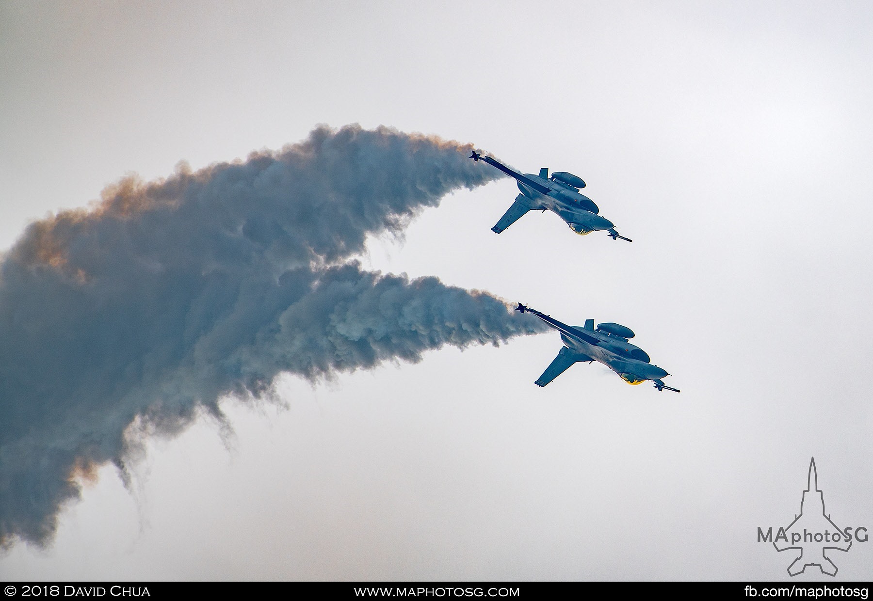 2 F-16Cs performs during the Fighter Aerial Display segment