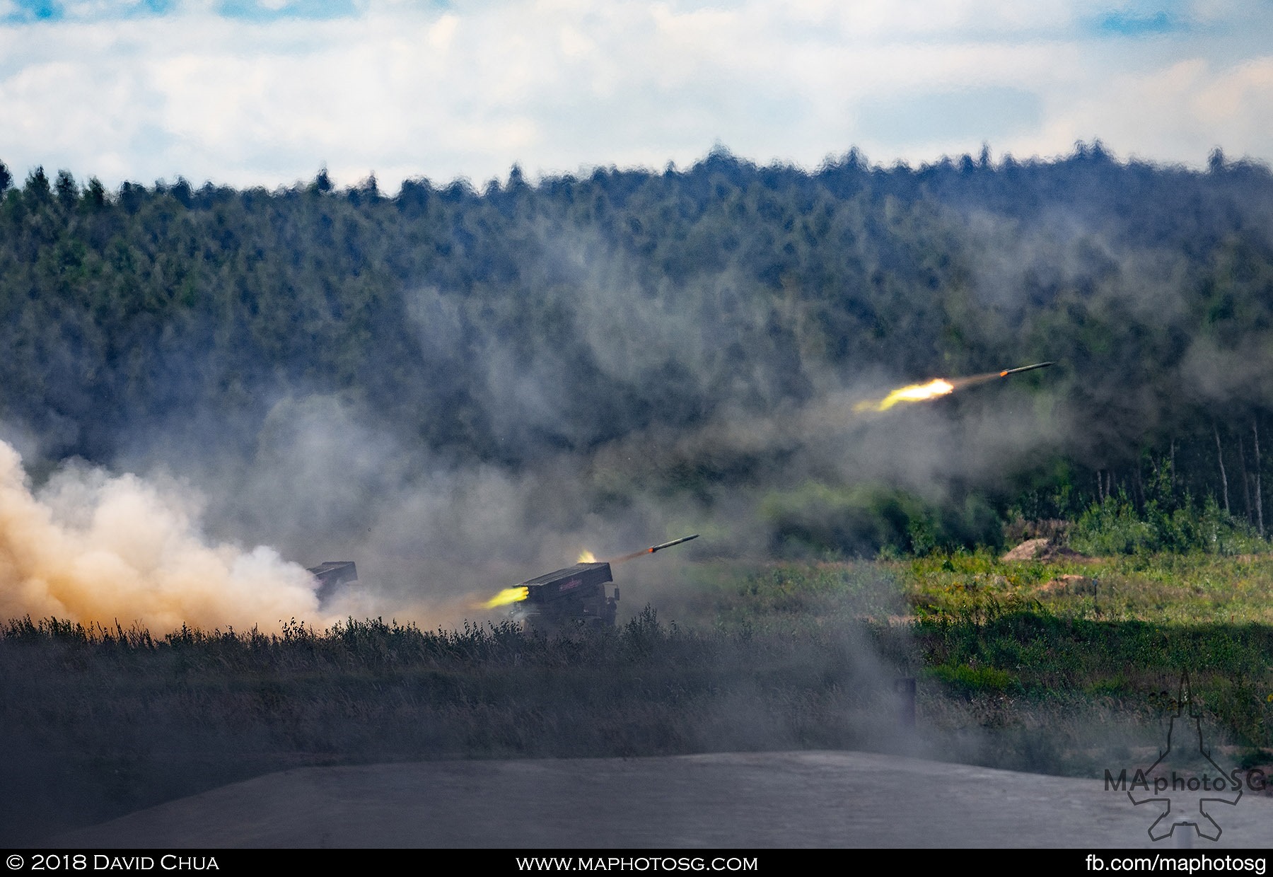 11. 9A52-4 ‘Tornado-G’ 122/220 mm MLRS firing a salvo