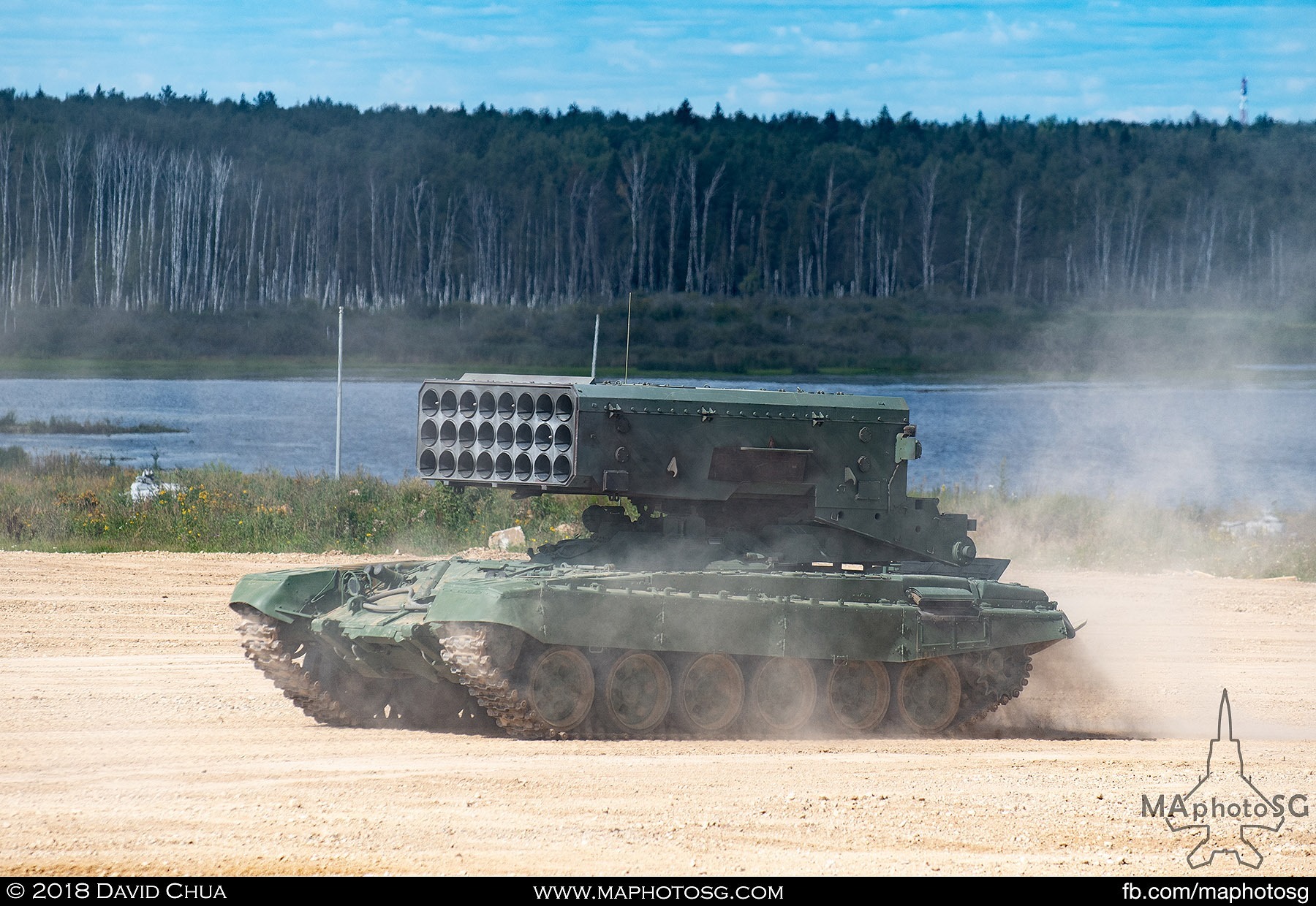 12. TOS-1A Heavy Flame Thrower System moving into position for firing