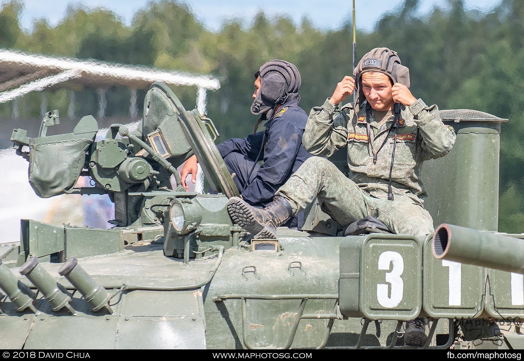 14. Tank crew of the T-80E1 MBT readying for the demonstration