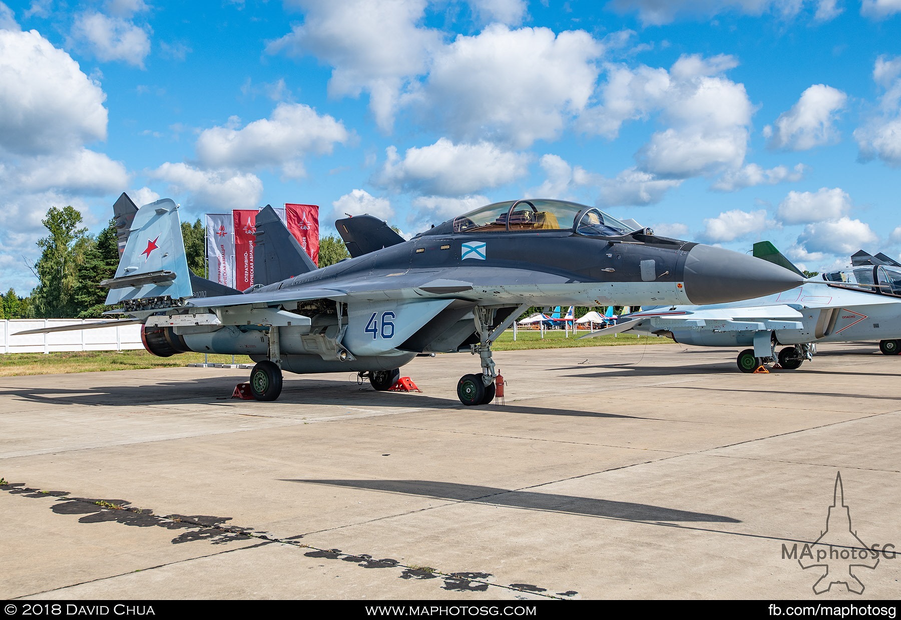 25. Carrier-based multirole fighter Mikoyan MiG-29k "Fulcrum" with wings folded