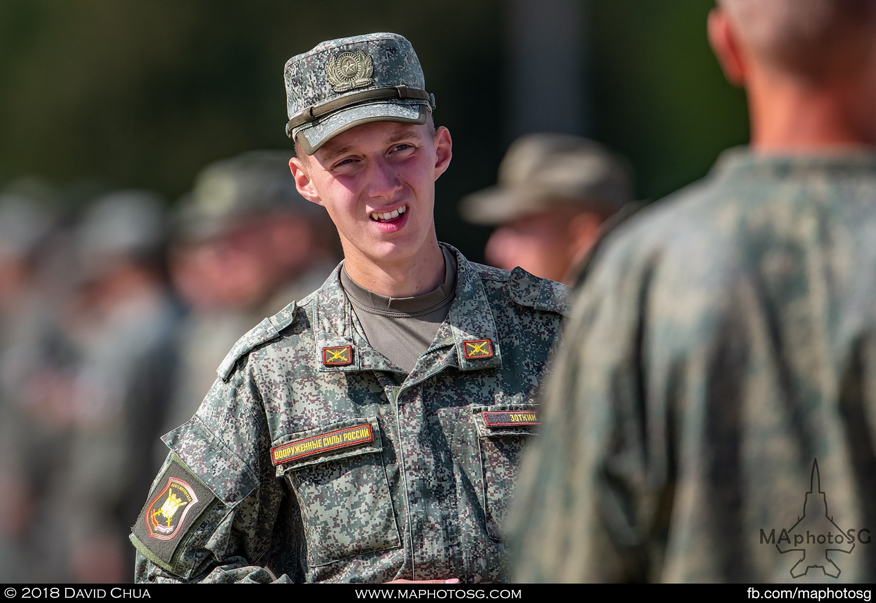 31. One of the many young soldiers standing guard around the aircrafts in the static display area