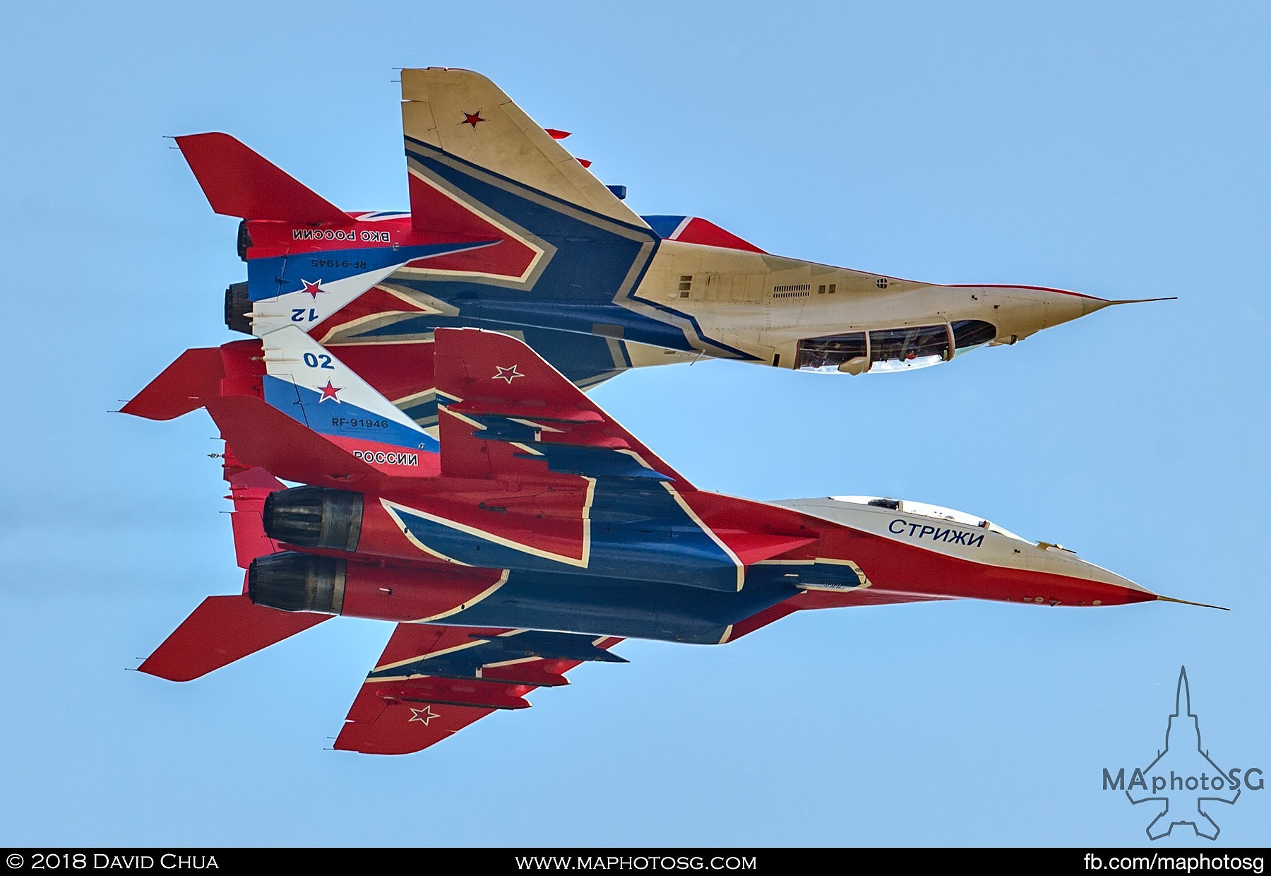 34. Mirror pass performed by the MiG-29s of the Swifts