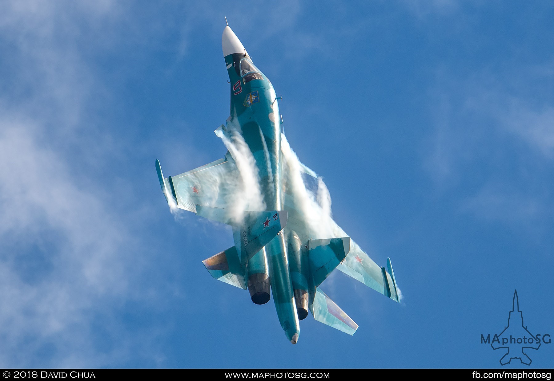 38. Russian Air Force Su-34 "Fullback" fighter bomber performs a vertical climb