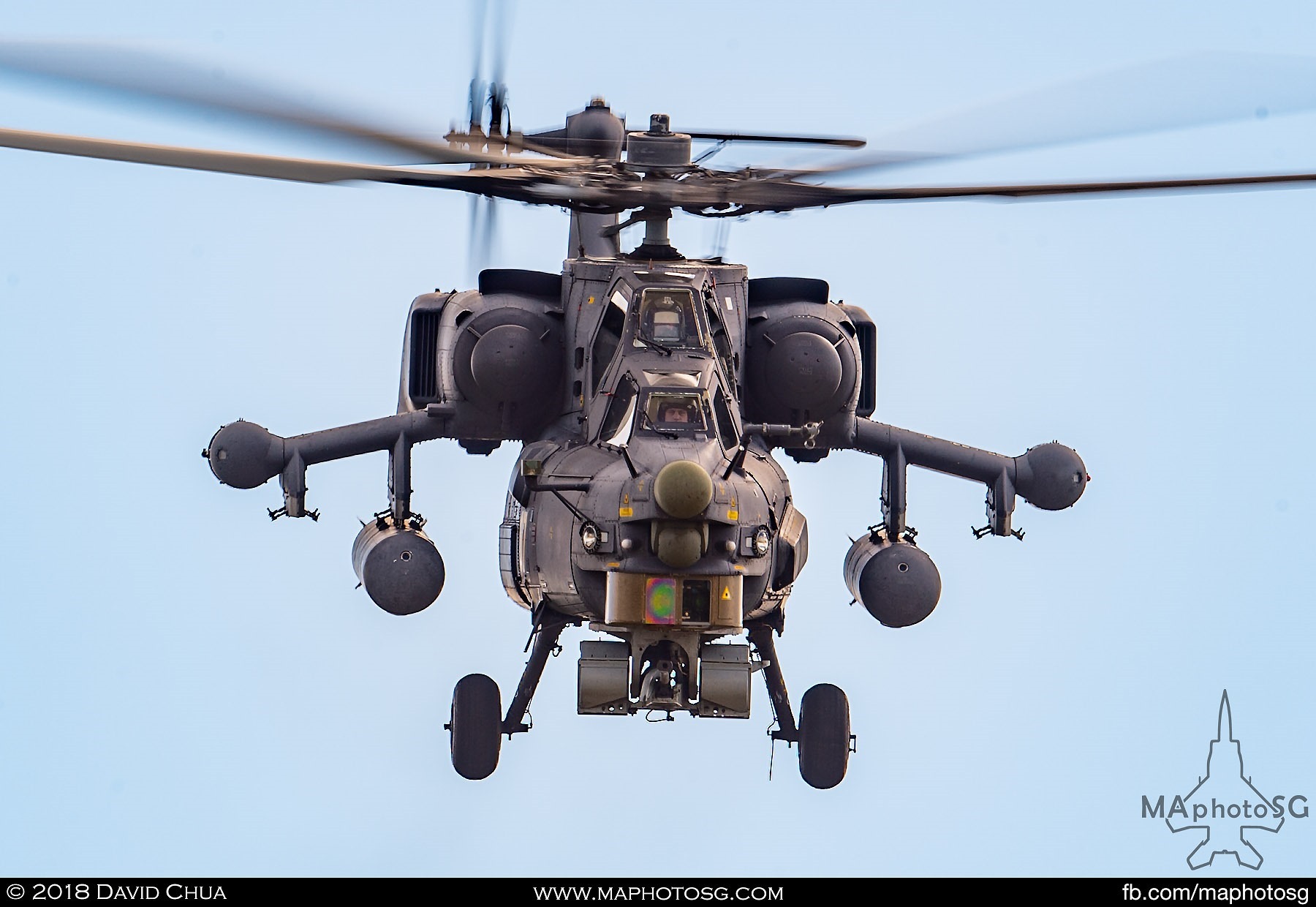 45. Frontal view of the Mi-28n "Night Stalker" attack helicopter