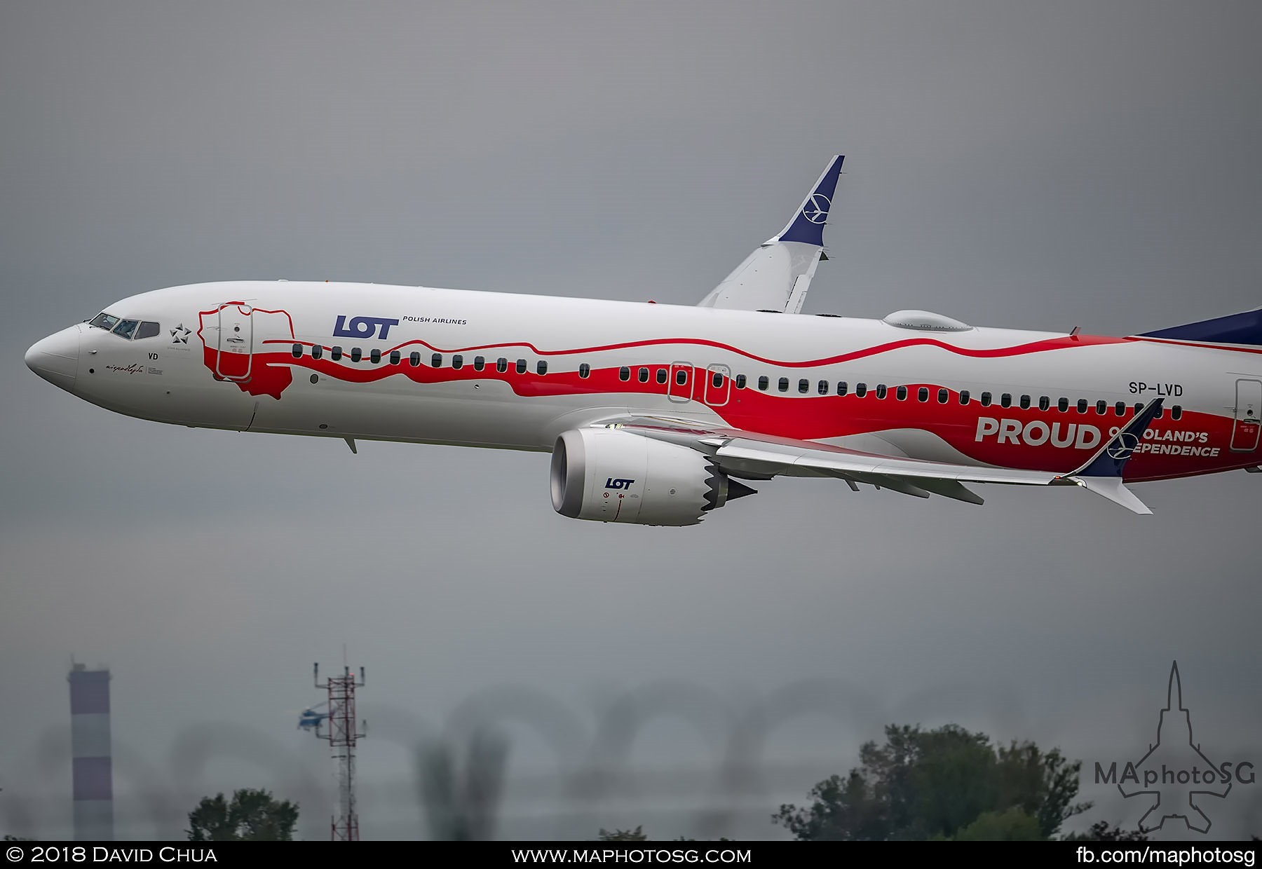 LOT Polish Airlines Boeing 737 Max with Proud of Poland's Independence livery