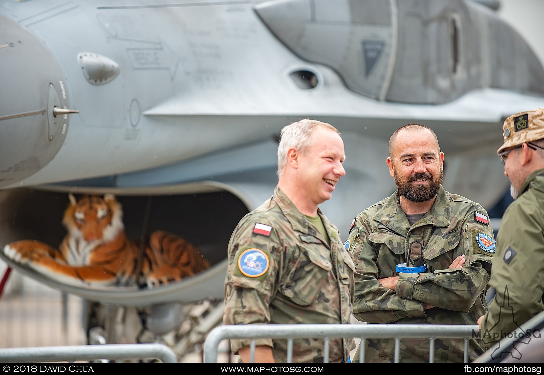 05. Crew of the Polish Air Force F-16 Tiger Demo Team engages the public at the static display