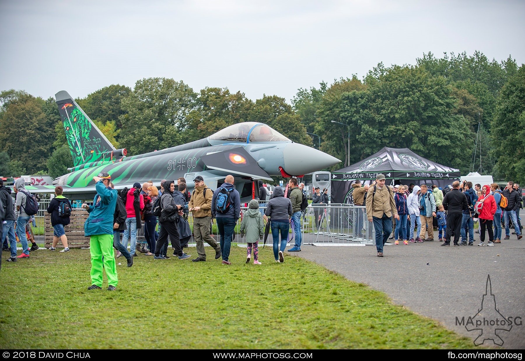 13. Crowds at the Ghost Tiger static display area checking out the aircraft and collectables in the tent