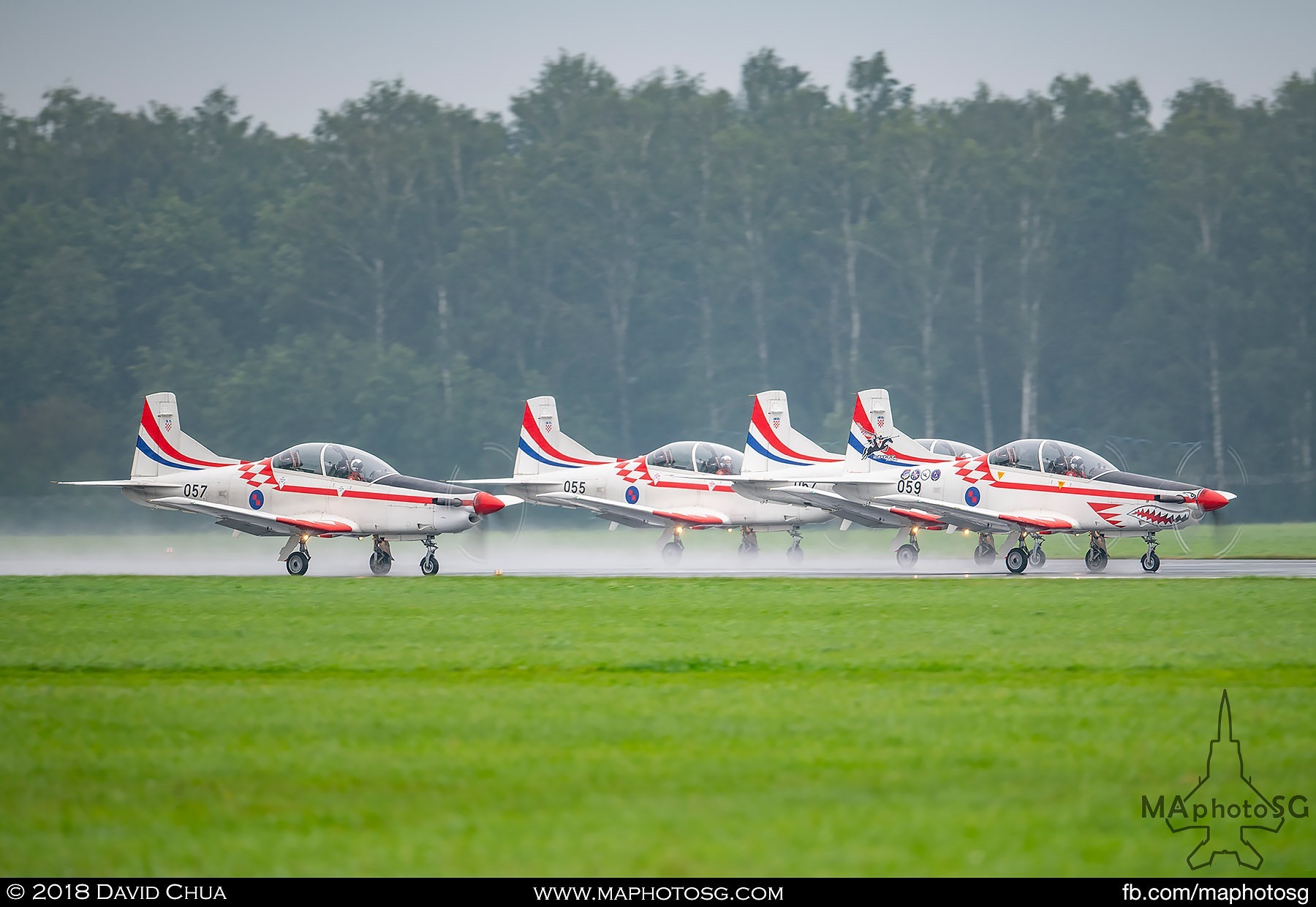 23. Pilatus PC-9Ms of the Croatian Air Force Krila Oluje takes off for their performance