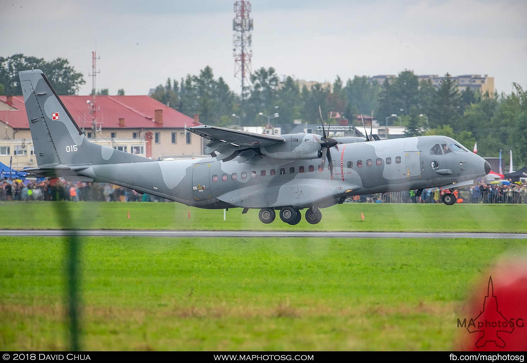 27. Polish Air Force Casa C295M takes off in front of the packed crowd